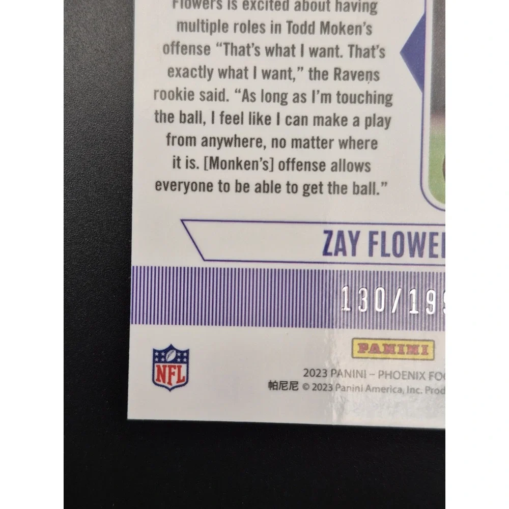 2023 Panini Phoenix Zay Flowers #CON-12‎ Contours Red /199 (RC) Baltimore Ravens